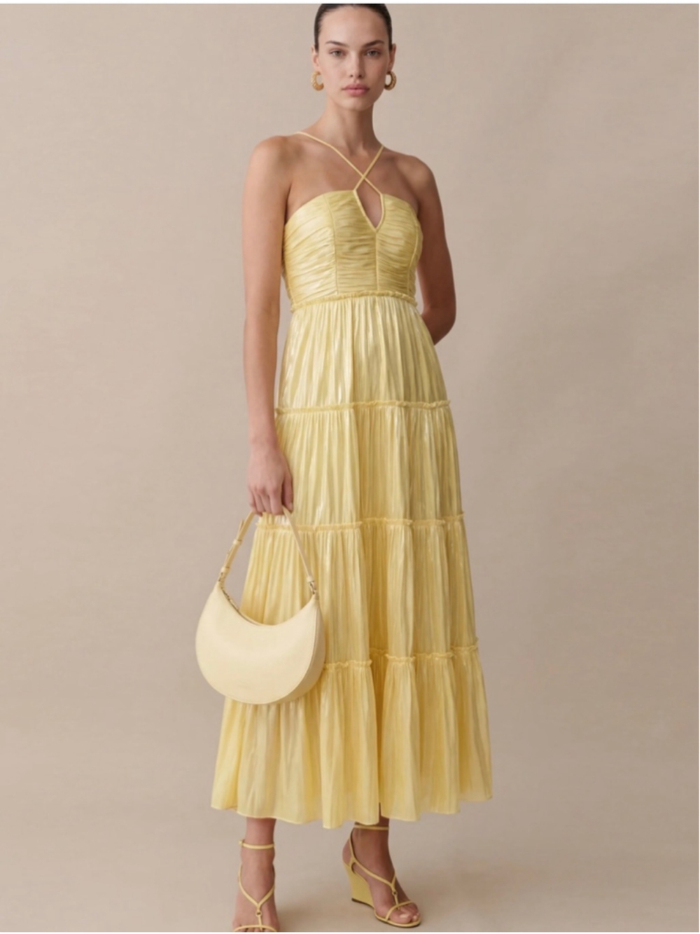 Women's O.P.T Yellow Midi Dress Size S